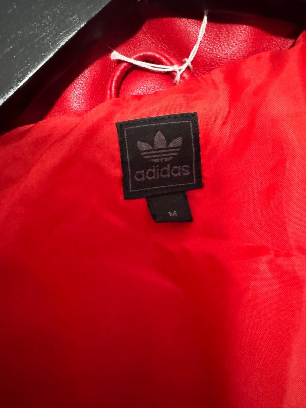 Adidas Originals Y2K Red Genuine Leather Puffer Jacket – Factory SAMPLE RARE M - Picture 9 of 14